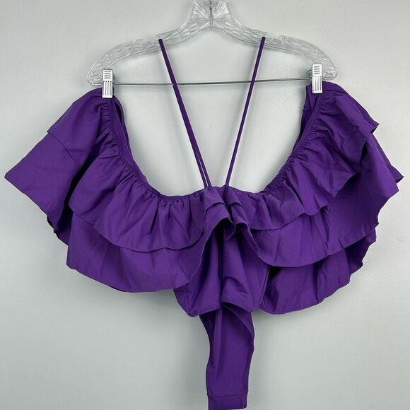 NWT ZARA Purple Ruffle One Piece Swimsuit and Bodysuit 0167/206 Sz Small - Picture 3 of 16